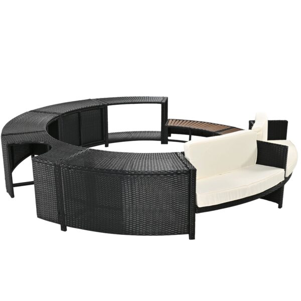Walker Edison | Spa Surround Spa Frame Patio Rattan Sofa Set with Storage Spaces - Image 11
