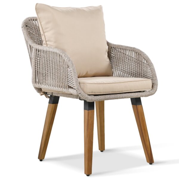 Walker Edison | 5 Piece Outdoor Patio Chat Set with Ottomans and Side Table - Image 13