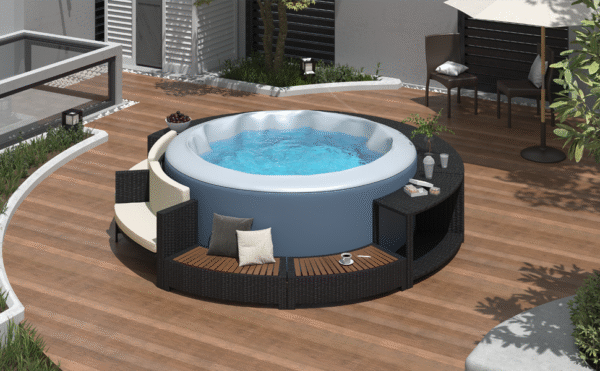 Walker Edison | Spa Surround Spa Frame Patio Rattan Sofa Set with Storage Spaces - Image 27
